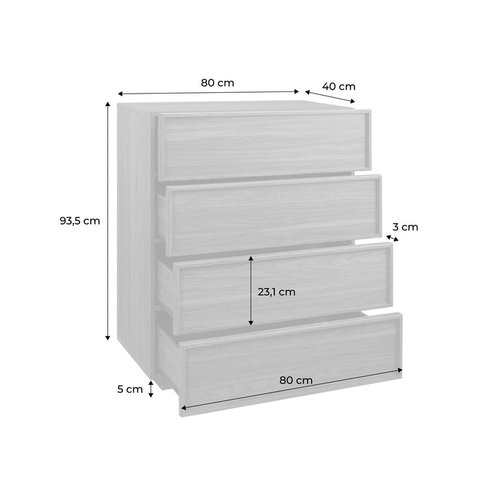 sweeek - Ladekast houteffect 4 laden