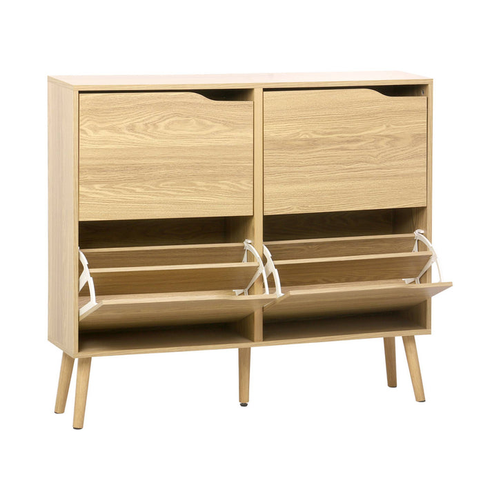 sweeek - Schoenenkast houteffect 4 lades voor 16 paar schoenen