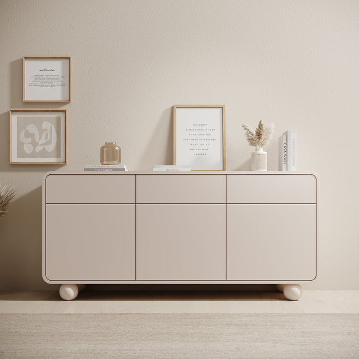 Meubella - Anobo - Dressoir - Beige - 160x39x75 cm