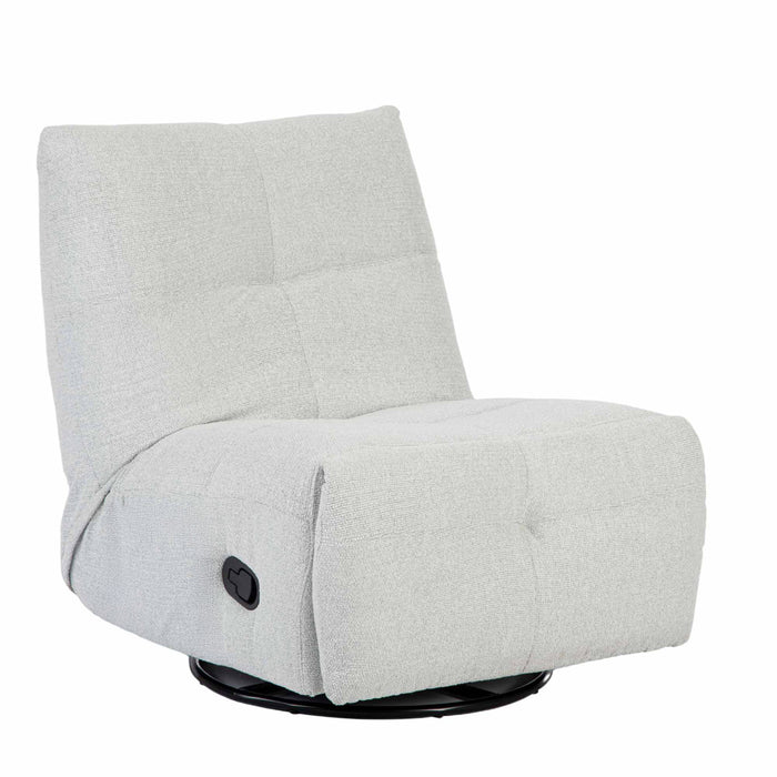 StarFurn - Fauteuil Lichtgrijs Stof - Draaibaar & Relaxfunctie - Lazy