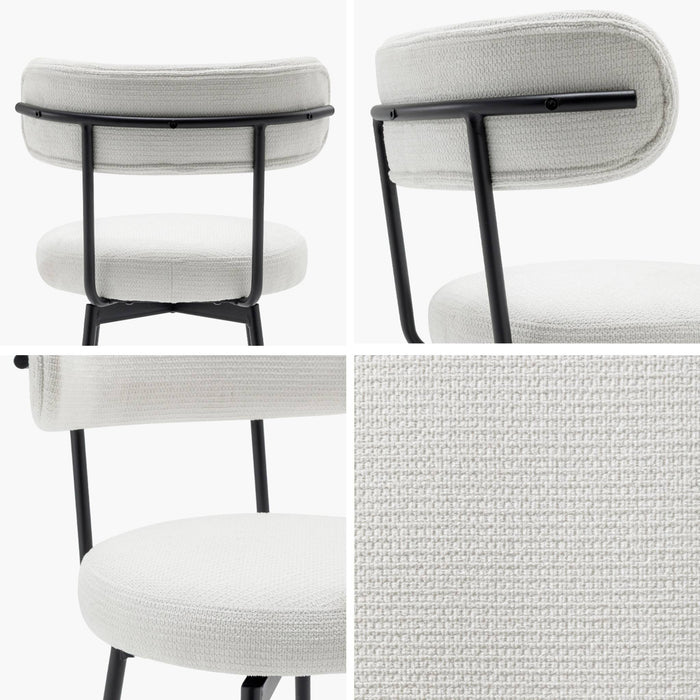 sweeek - Barstoel draaibare zitting metaal en stof (set van 2)