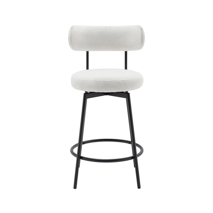 sweeek - Barstoel draaibare zitting metaal en stof (set van 2)