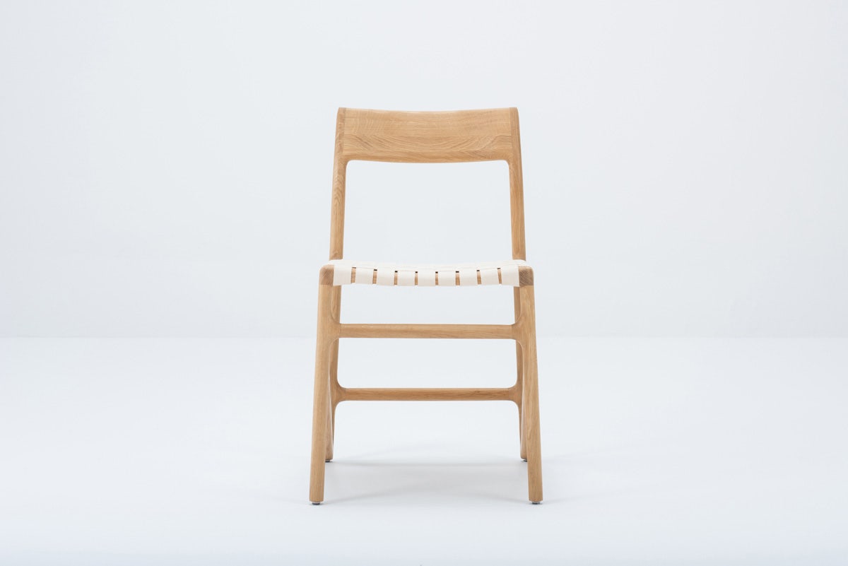 Gazzda Fawn Chair Houten Eetkamerstoel Whitewash - Cotton White