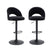 sweeek - Verstelbare stoffen barstoel met zwarte metalen basis (set