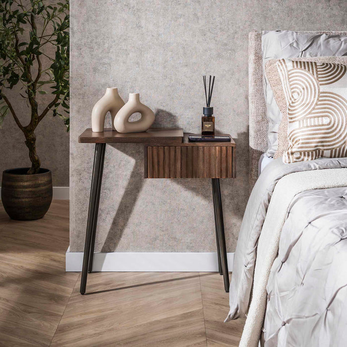 Giga Meubel - Nachtkastje Bruin Hout - 60x30x61cm - Carve Links