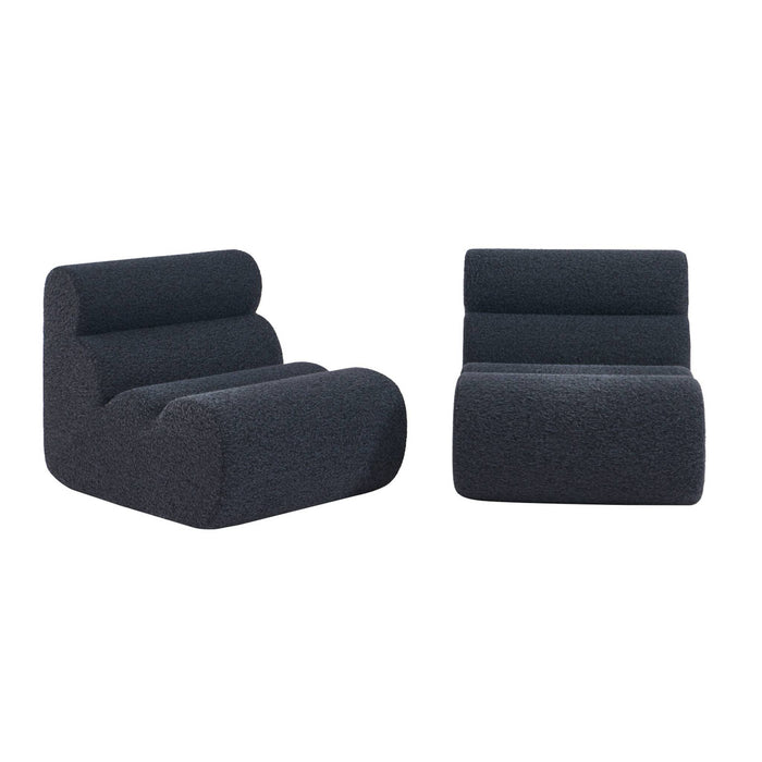 sweeek - Stoffen fauteuils effect alpaca 1 zitplaats (set van 2)