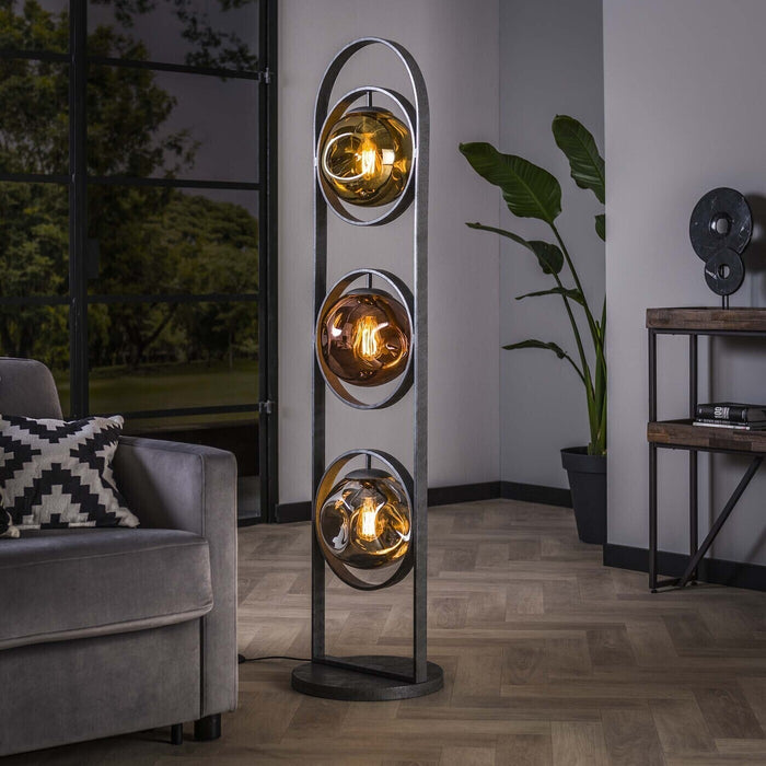 Giga Meubel - Vloerlamp Zilver Metaal - 37x160x37cm - Stellar