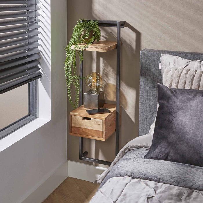 Giga Meubel - Nachtkastje Naturel Acaciahout - 30x30x100cm - Air