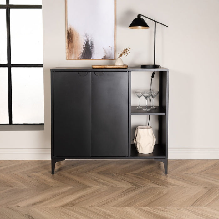 Fjôrd - Dressoir Zwart Staal - 110x42x100cm - Piring