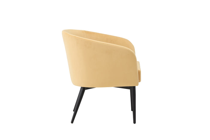 Fjôrd - Fauteuil Geel Velvet - 66x64x70cm - Fluffy