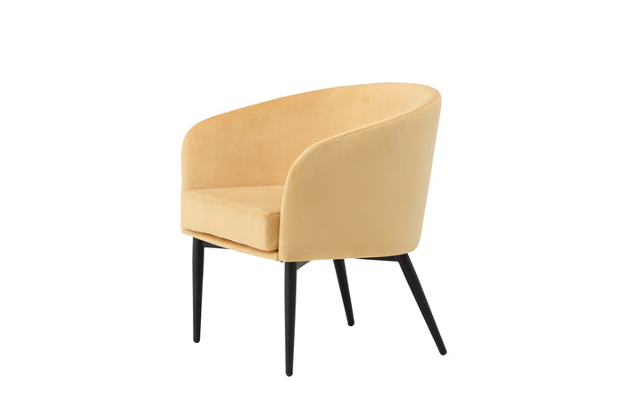 Fjôrd - Fauteuil Geel Velvet - 66x64x70cm - Fluffy
