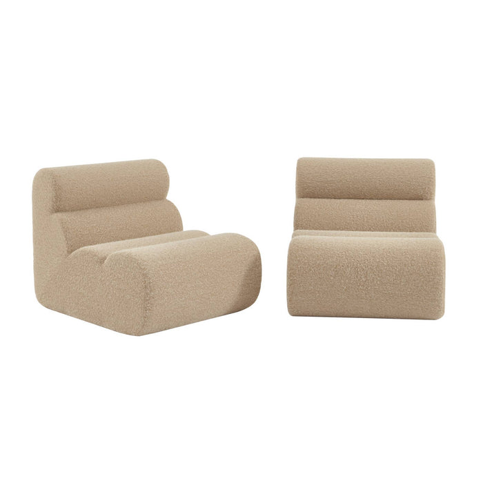 sweeek - Stoffen fauteuils effect alpaca 1 zitplaats (set van 2)