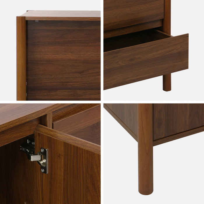 sweeek - Dressoir houteffect 2 deuren 3 laden 150cm