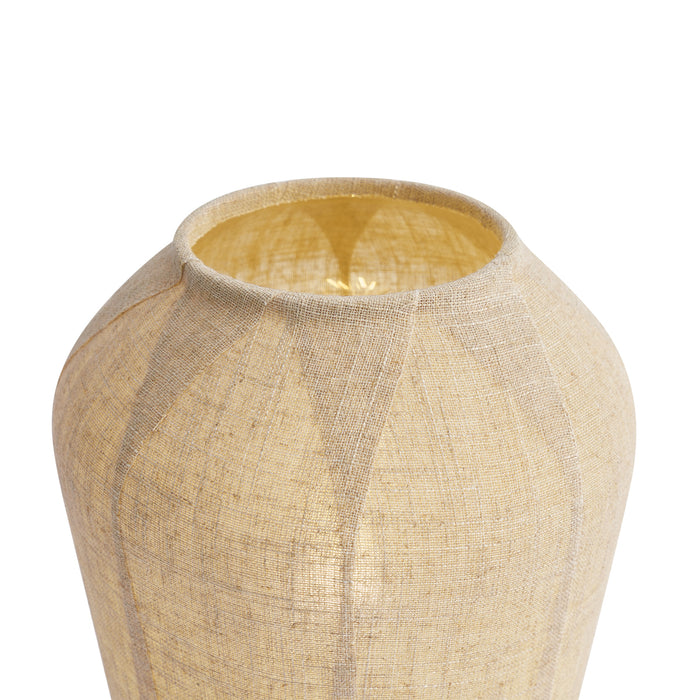 QAZQA Japandi tafellamp zwart met beige linnen kap 21.5cm - Nami