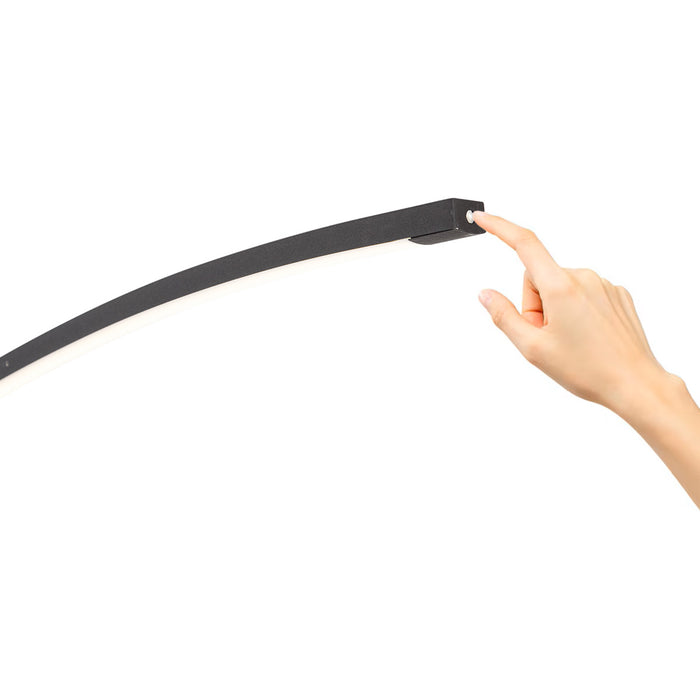 QAZQA Moderne booglamp zwart incl. LED met touch dimmer - Arlow