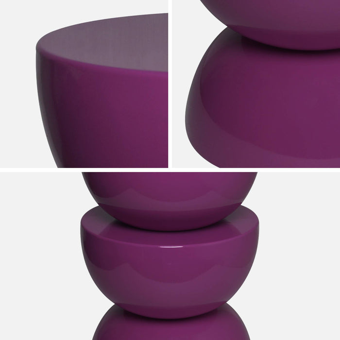 sweeek - Bijzettafel, nachtkastje metaal glanzend effect Ø32