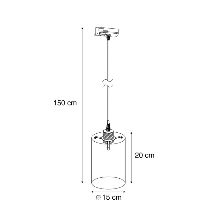 QAZQA Moderne spot donker brons met amber glas voor railsysteem