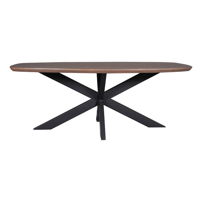 StarFurn - Eettafel Deens Ovaal Walnoot|Zwart - 160x90x76cm - Madison