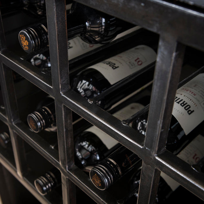 Giga Meubel - Wijnkast Zwart Metaal - 55x40x135cm - Ruff