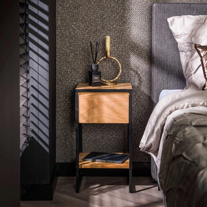 Giga Meubel - Nachtkastje Naturel Acaciahout - 30x30x55cm - Straight