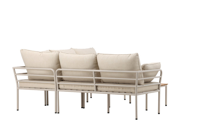 Fjôrd - Loungeset Beige Staal - 198x198x60cm - Penh