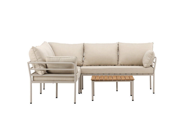 Fjôrd - Loungeset Beige Staal - 198x198x60cm - Penh