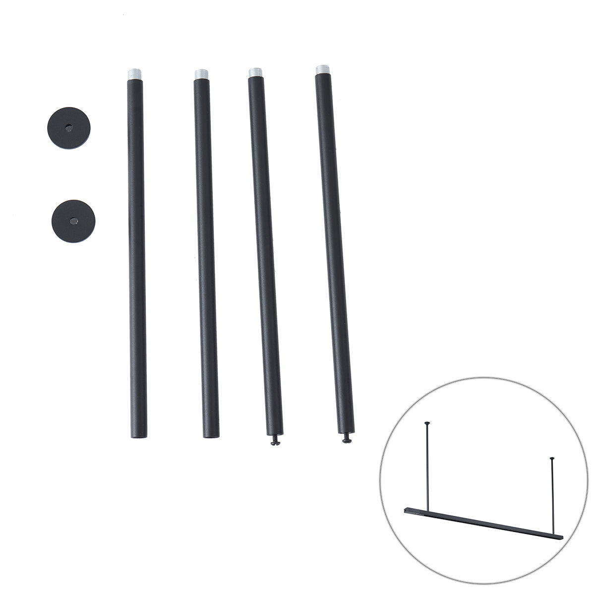 QAZQA Ophanging set van 2 voor 1-fase rail zwart  - Iconic