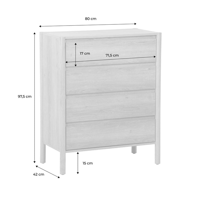 sweeek - Ladekast houteffect met 4 laden