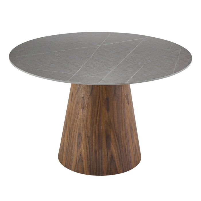 DÉJA Living - Eettafel Rond - Walnoot|Keramiek - 120x120x75cm - Kiruna