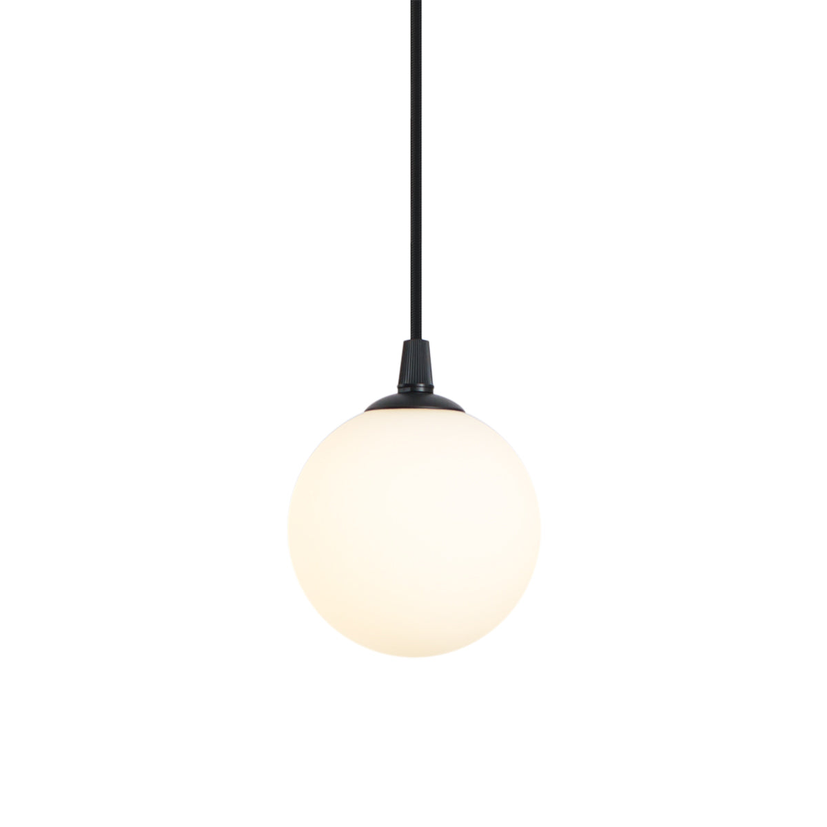 QAZQA Moderne hanglamp zwart met wit glas voor railsysteem 1-fase -