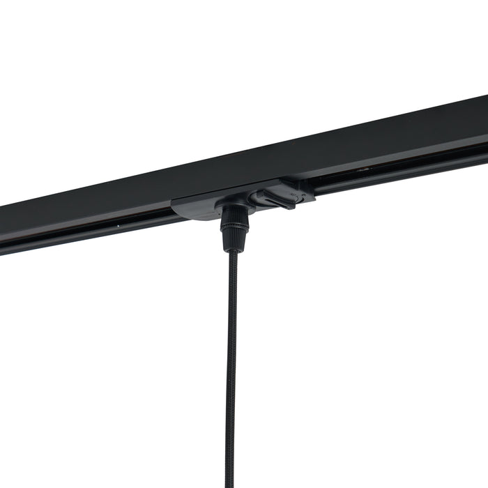 QAZQA Moderne hanglamp zwart met wit glas voor railsysteem 1-fase -