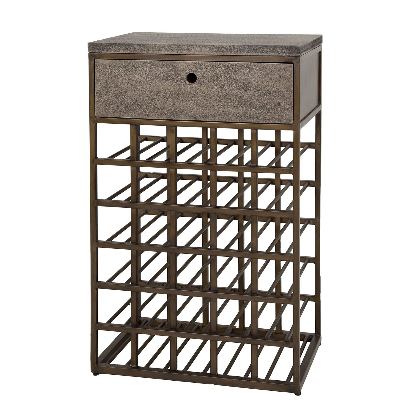 Giga Meubel - Wijnkast Brons Metaal - 54x35x85cm - Ferro