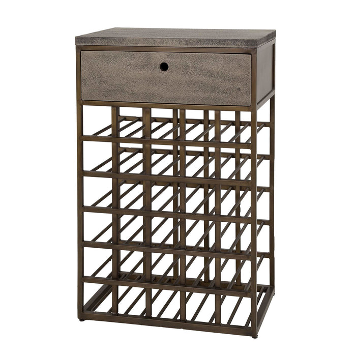 Giga Meubel - Wijnkast Brons Metaal - 54x35x85cm - Ferro