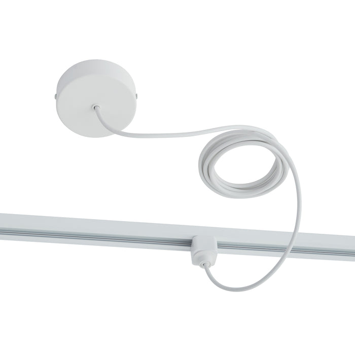 QAZQA Voeding voor 1-fase rail met ronde bevestigingsplaat wit -