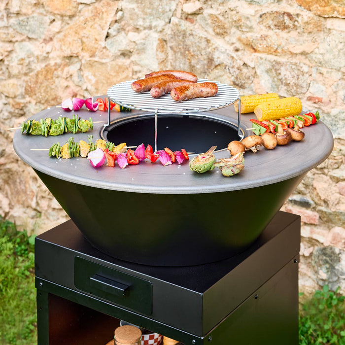 sweeek - Brasero barbecue Ø81,5cm met kookrooster, houtopslag en hoes