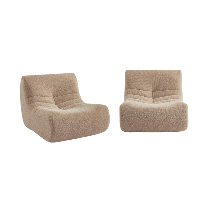 sweeek - Fauteuils alpaca-effect stof Sokol 1 zitplaats (set van 2)