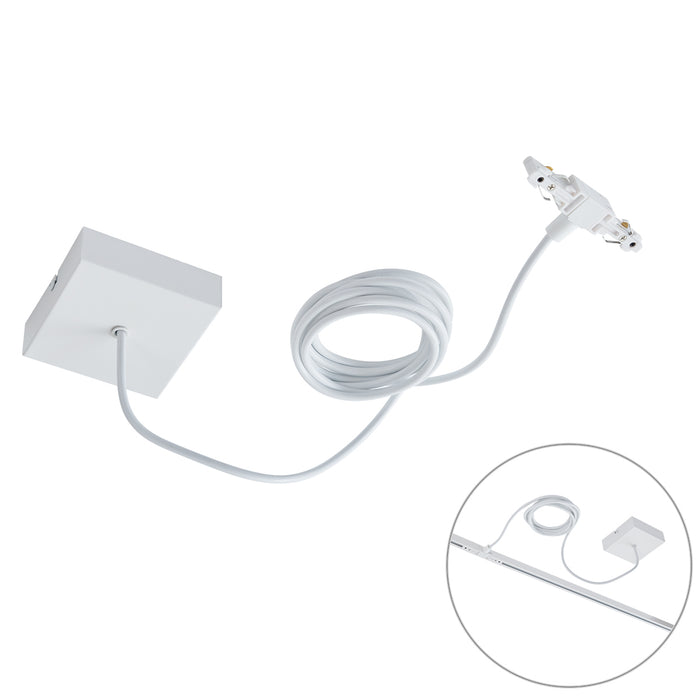 QAZQA Voeding met vierkante bevestigingsplaat voor 1-fase rail wit -