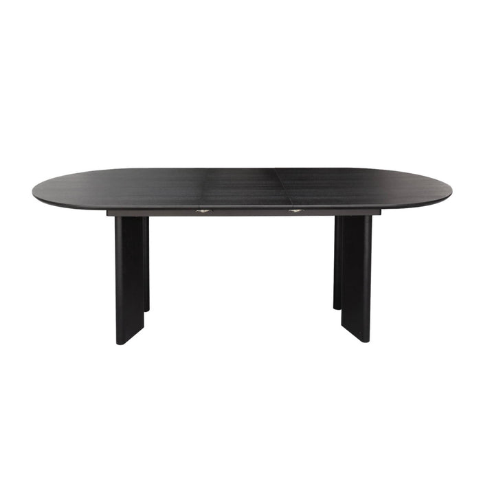 sweeek - Ovale uitschuifbare eettafel rubberhout en eikenfineer 6-8