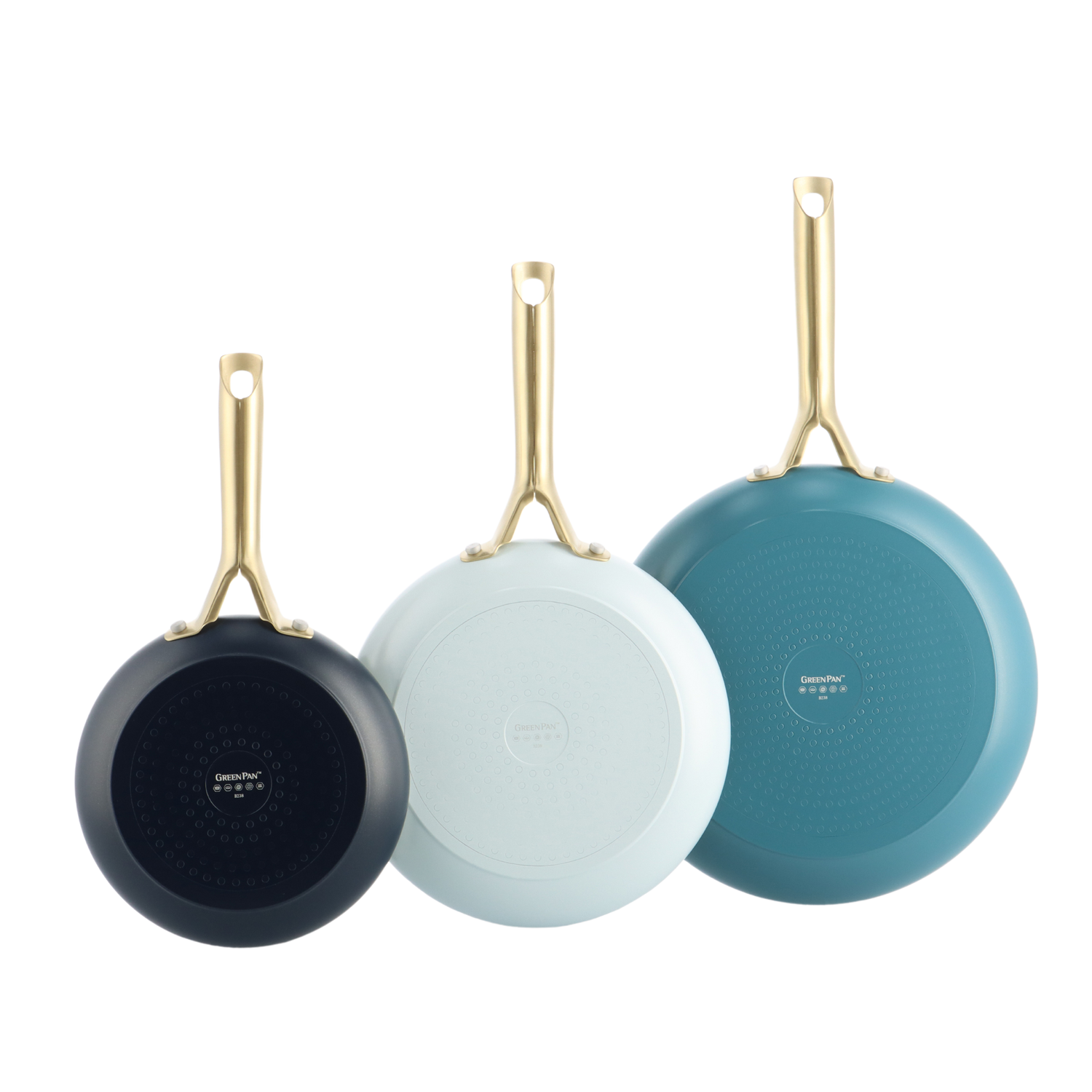 Greenpan Padova koekenpannenset 3 delig - Oxford blue, Pastel blauw
