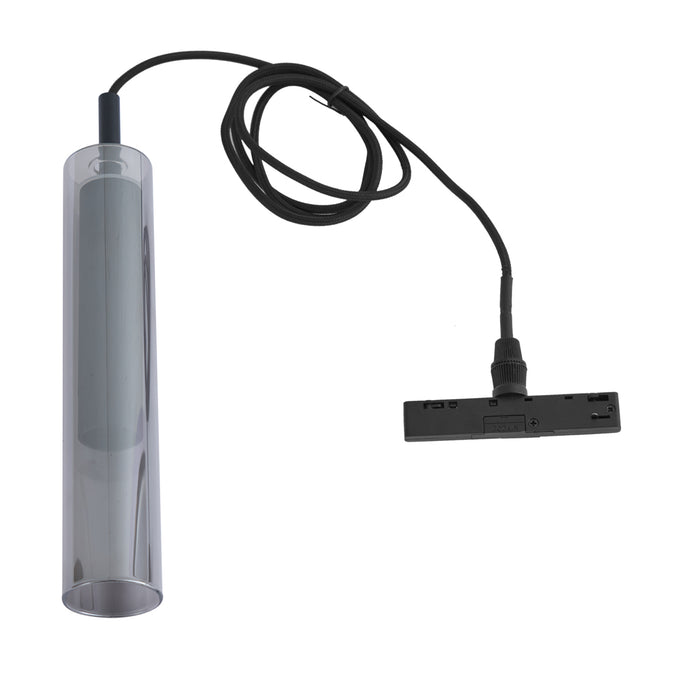 QAZQA Moderne spot zwart met smoke glas voor railsysteem 1-fase -
