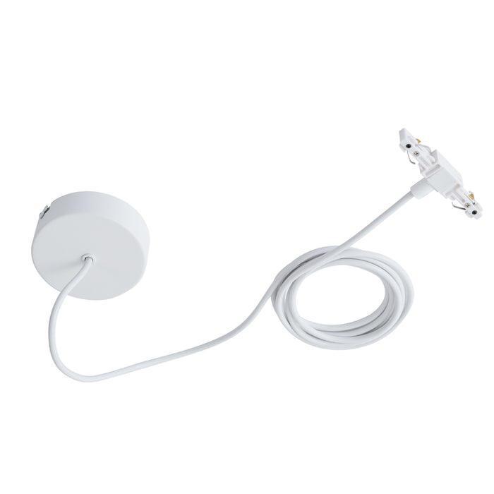 QAZQA Voeding met ronde bevestigingsplaat voor 1-fase rail wit -