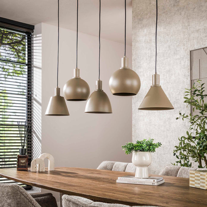 Giga Meubel - Hanglamp Beige - 5-Lichts - 20x118x150cm - Metallo
