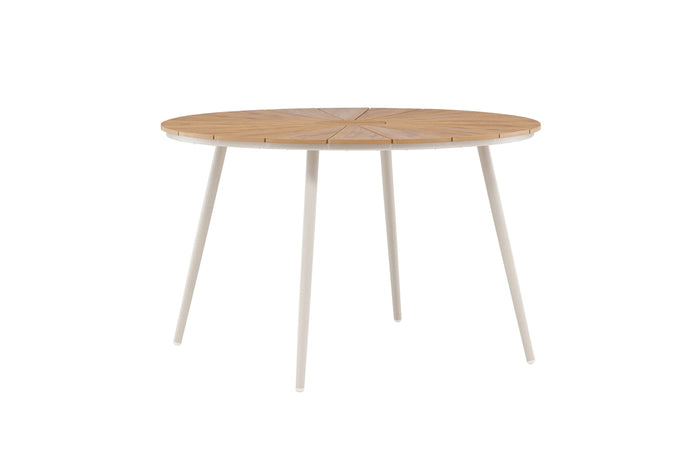 Fjôrd - Tuintafel Rond - Beige|Naturel Aluminium - 120cm - San Vito