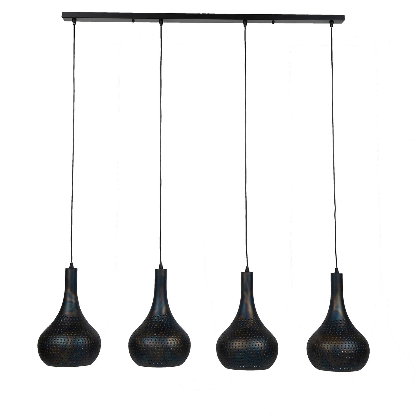 Giga Meubel - Hanglamp Zwart|Bruin - 4-Lichts - Punch