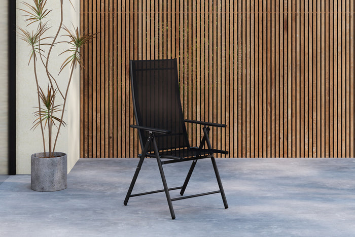 Fjôrd - Tuinstoel Zwart Stof - Verstelbaar - Levanzo - Set van 2