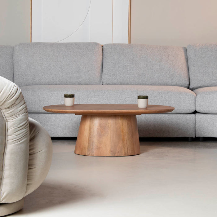 Giga Meubel - Salontafel Deens Ovaal - Bruin Hout - 130cm - Stijn