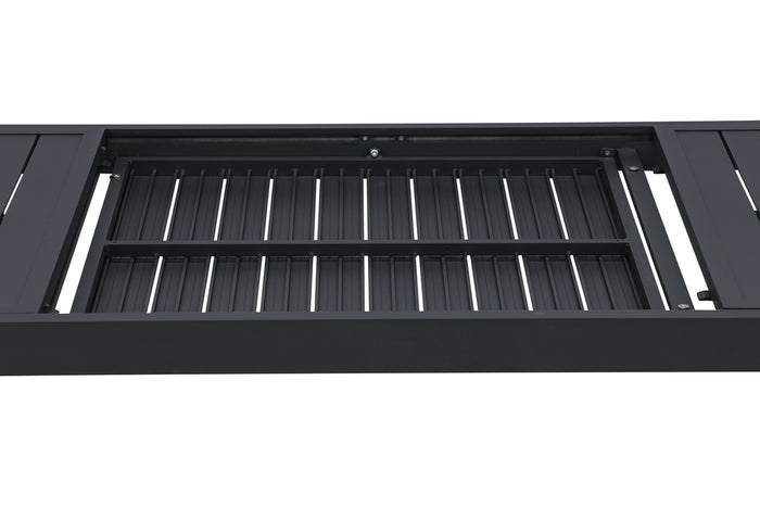 Fjôrd - Tuintafel Rechthoek  Zwart Aluminium Uitschuifbaar
