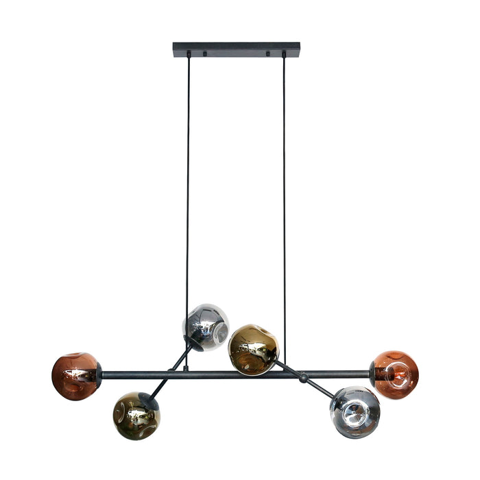 Giga Meubel - Hanglamp Zwart - 6-Lichts - 150x110x40cm - Molecule Mix