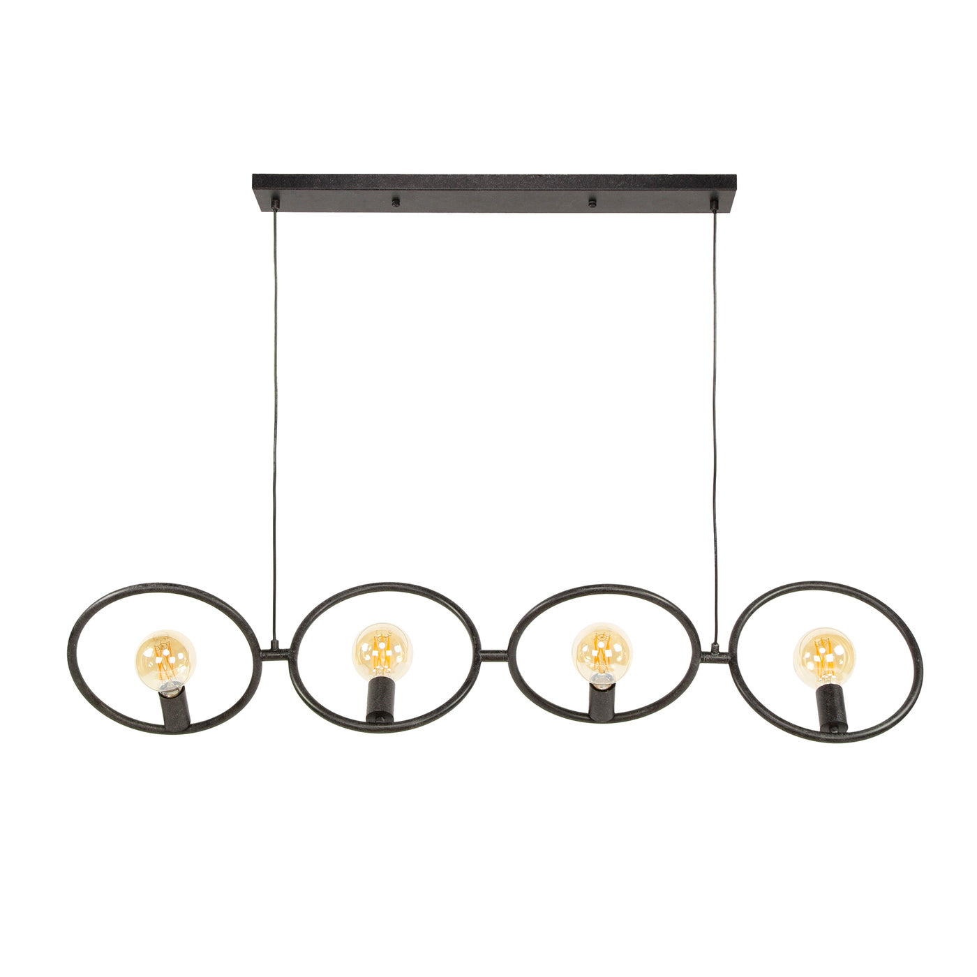 Giga Meubel - Hanglamp Zwart - 4-Lichts - 30x130x150cm - Loop