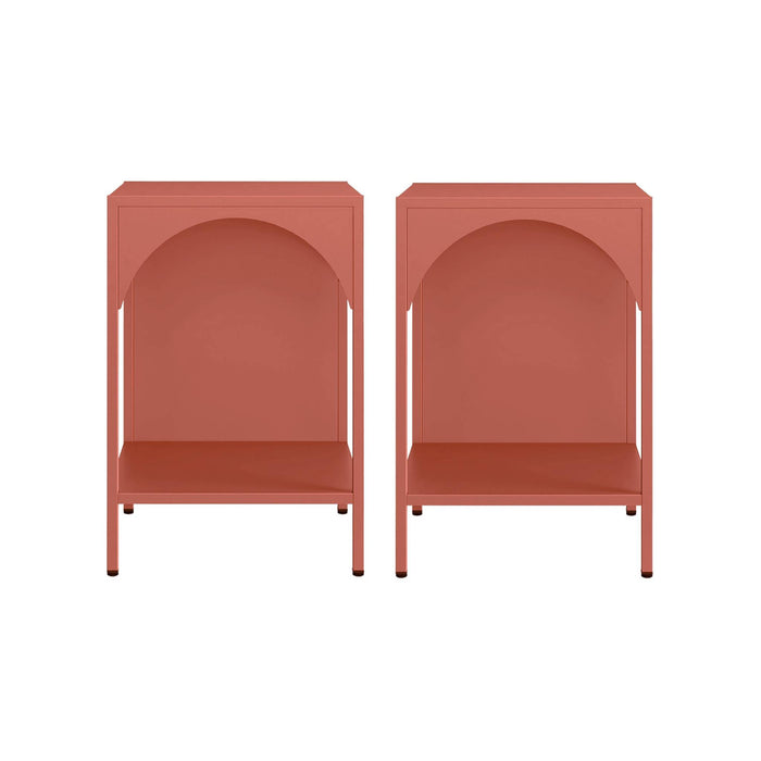 sweeek - Metalen nachtkastjes, industriële bijzettafels (set van 2)